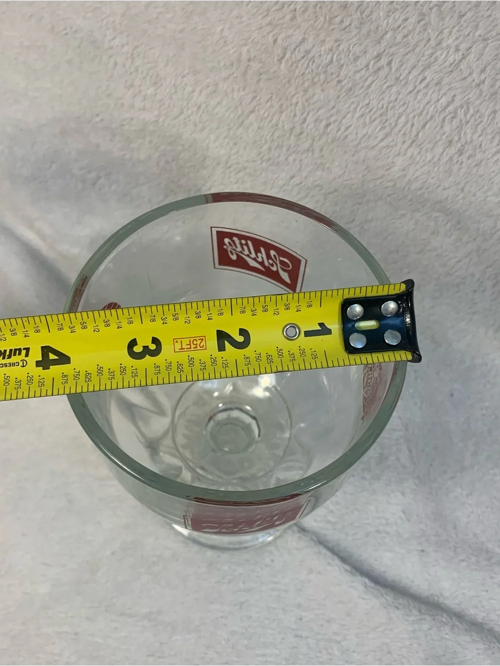 Red Schlitz Beer Goblet Glass - 6” stemmed vintage